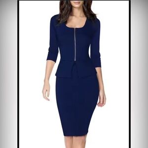 [EUC] Women’s Sheath Formal Office Dress Navy Blue - Size Small.